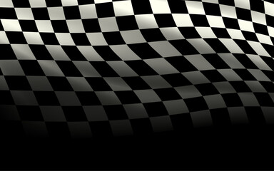 Vector illustration of racing flag on black background