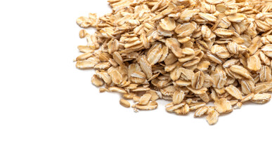pile of oatmeal isolated on white background