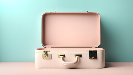 Dream Vacations Begin Here 3D Pastel Suitcase Perfect for Travel Agency Marketing