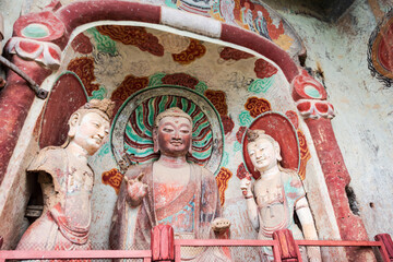 Statues at Maijishan Grottoes, Tianshui City, Gansu Province, China