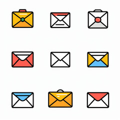 set of mail icons