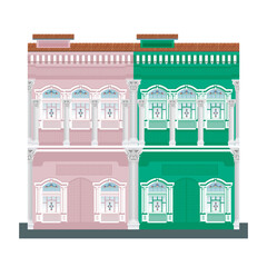 Pink and Green Peranakan House at Singapore