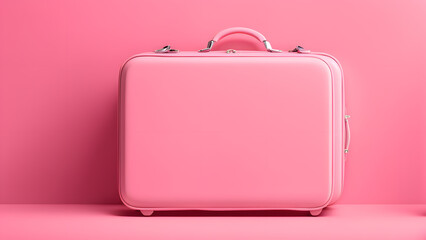 Feminine 3D Pink Suitcase Symbolizing Adventure and Vacation Planning
