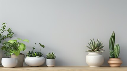 several plants arranged meticulously and providing plenty of empty space for text and other design elements.