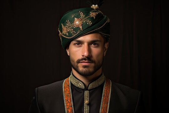 Wedding Turban of a Pakistani Indian Groom