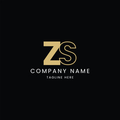 ZS logo joint letter alphabetic monograms vector template. 