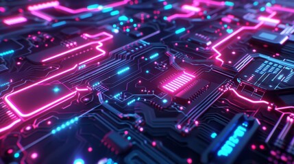 Obraz premium KS 3d render of abstract futuristic background with neon.