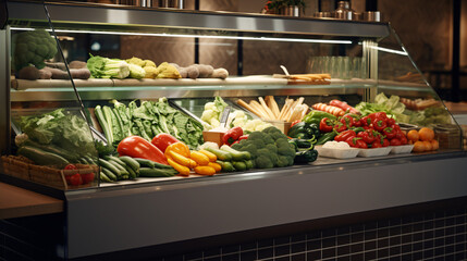 Counter with fresh vegetables