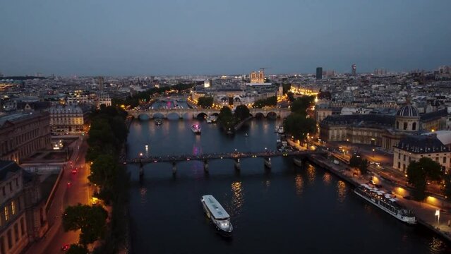 nice footage of paris city france at night, romance city night