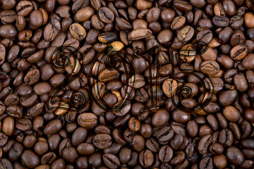 Coffee beans a background or texture
