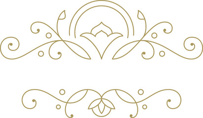 Vintage ornament swirl text divider filigree calligraphic vector illustration
