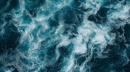 Rippling Ocean Waves, Serene Aqua Marine Textures - obrazy, fototapety, plakaty