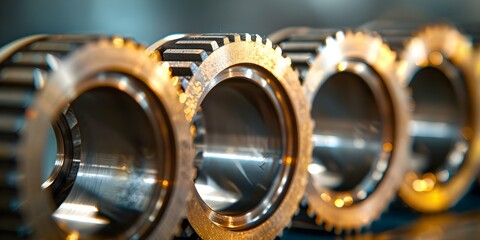 Extreme Close-Up Shot of Three Roller Bearings on a Transparent Background. Concept Product Photography, Macro Shots, Transparent Background, Roller Bearings, Close-Up Shot - obrazy, fototapety, plakaty