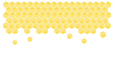 Beehive honey sign with hexagon grid cells isolated on white background vector.