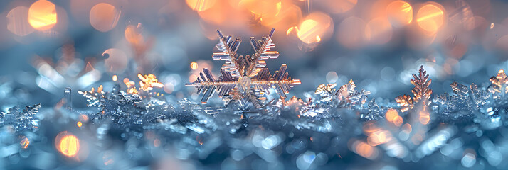 Macro photography of snow crystals,
Christmas Ornament HD 8K Wallpaper Photo Image
 - obrazy, fototapety, plakaty