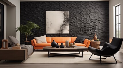 Create a statement wall with a unique pattern or texture