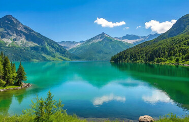 Tranquil beauty of natural landscapes,serene mountainscapes peaceful lakeshores.