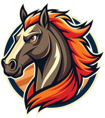 Fototapeta na wymiar horse head mascot logo vector illustration, Stallion Mascot Esports Vector Illustration, Horse mascot sport logo design