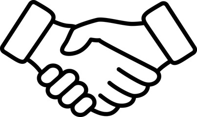 Handshake icon as a concept of friendship and trust or the business partnership contractuality