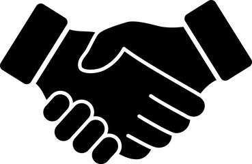 The icon of two hands in the form of a handshake as a concept of friendship, support and trust or business partnership - obrazy, fototapety, plakaty