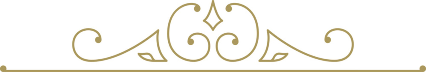 Vintage ornament swirl text divider filigree calligraphic vector illustration