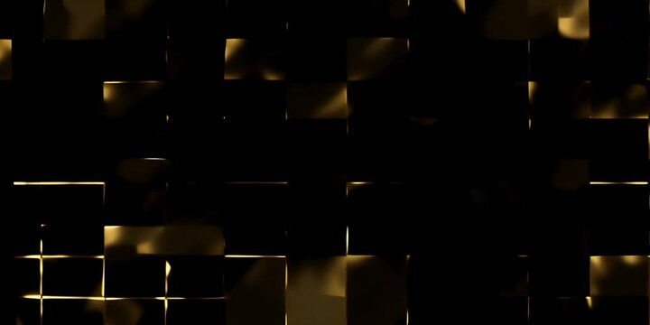 rendering 3d wallpaper gilded maximalist backdrop luxury metallic elegant modern background black dark on relief plated gold abstract vintage pattern square chessboard or checker golden seamless