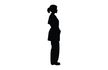 Nurse female silhouettes,  Nurse silhouette vector, Nurse silhouette set
