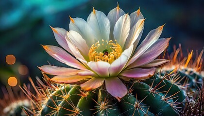 macro photography of a cactus flower