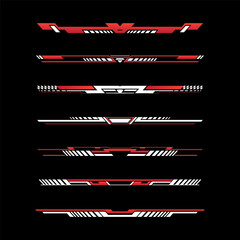 Sport racing stripes car stickers. modification body speed and drift vinyl decal isolated set templates