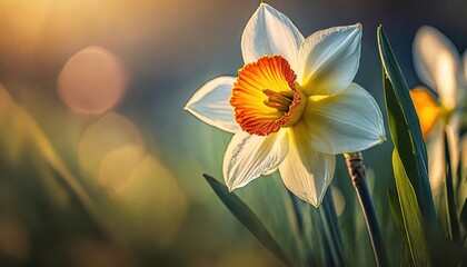 macro photography of Daffodil, blurry background
