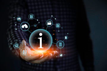Fototapeta premium Information Technology Networks Internet Connecting Wireless Devices around the world. Information Technology is Essential to Businesses in the Digital world with and Icons Connected to each other.