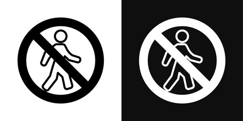 Do Not Enter Sign Icon Set. Vector Illustration