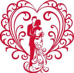 Love Romantic Couple Vector silhouette 