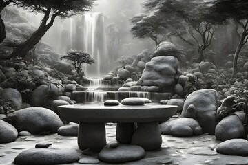 Black and White Zen Garden (JPG 300Dpi 10800x7200)