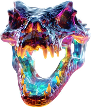 Colorful crystal skull, Close-up image of a colorful crystal skull.