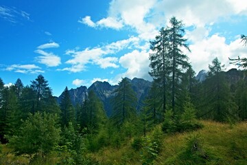 Slovenia - view of the Julian Alps from the Russian road to Vršič