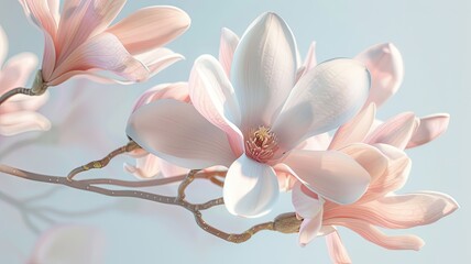 pastel flowers, radiating an ethereal glow and symbolizing renewal and hope against a transparent background.