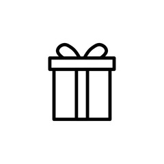 Present Gift Box Vector Line Icon illustration.