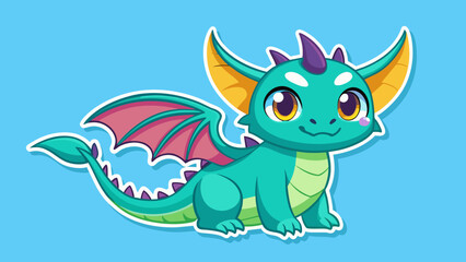 sticker cute baby dragon