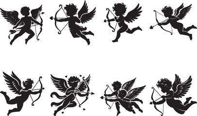 Cupid Silhouettes Cupid Love EPS Vector Cupid Clipart