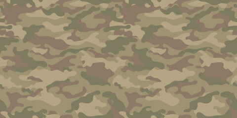 Fototapeta premium Khaki camouflage pattern for army. Trendy camouflage military pattern. 