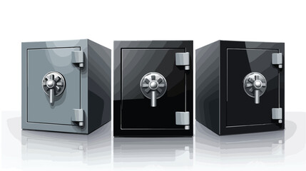 Threedimensional safe box isolated on white background