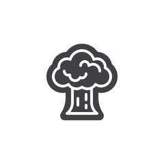 Tree-shaped sticker or label vector icon