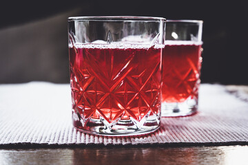 Classic cocktail in minimal style. Summer drink menu.