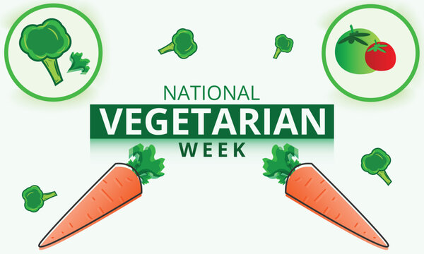 National Vegetarian Week. background, banner, card, poster, template. Vector illustration.