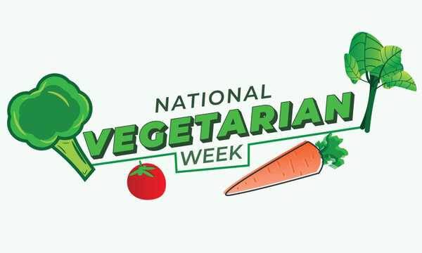 National Vegetarian Week. background, banner, card, poster, template. Vector illustration.
