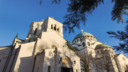 Sveti Sava orthodox Christian temple in Belgrade, Serbia.. - obrazy, fototapety, plakaty
