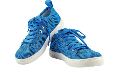 knit sneakers-blue, Blue sneaker isolated on Transparent background.