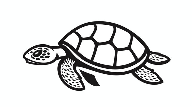 Turtle icon outline. turtle logo vector design flat