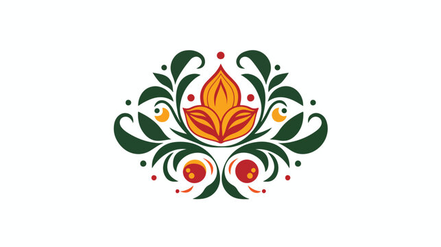 Ugadi indian emblem scribble flat vector isolated o